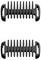 Two black plastic comb-style guards with rounded side handles, shown stacked vertically on a white background.