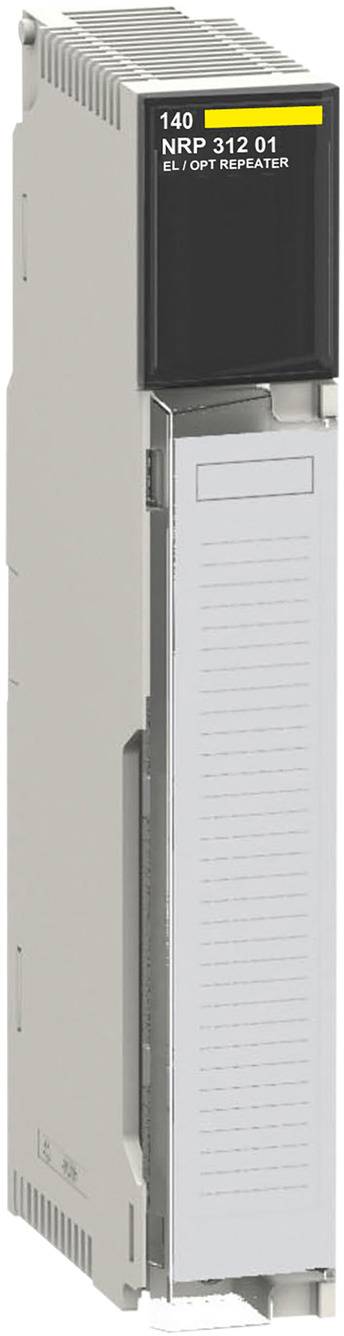 Industrial PLC module labeled 'NRP 312 01' with 'LAN PR INTERFACE' on the front, shown as a tall gray control unit.