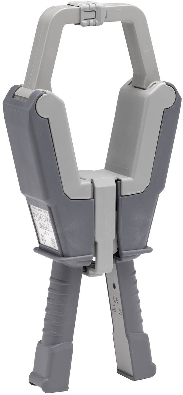 Gray plastic handheld clamp tool with two grip handles and a large hexagonal opening for holding or compressing objects.