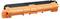 Orange and black printer toner cartridge shown on a white background.