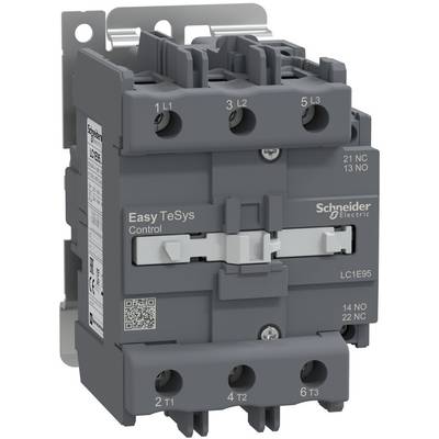 Gray Schneider Electric Easy TeSys Control contactor with labeled terminals and front switch handle, shown on white background.