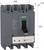 Schneider Electric EasyPact circuit breaker shown in 3D with dimensions labeled 185 mm wide, 225 mm high, and 110 mm deep.
