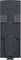 Abstract dark gray geometric structure with a central vertical form, two side blocks, and a small rectangular opening near the bottom.