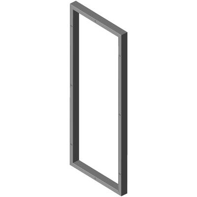 3D gray rectangular picture frame or window frame shown at an angle on a white background, with no inset image or glass visible.