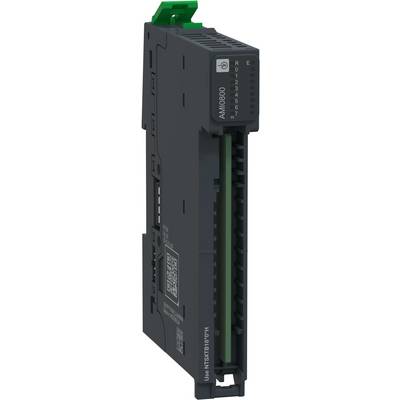 Black industrial electronic module with green terminal connector, labeled 'AM1000' and 'R E 0 1 2 3 4 5 6 7 8', shown isolated on white background.