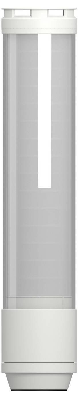 Cylindrical gray cartridge filter with white top and bottom caps, shown vertically on a plain background.