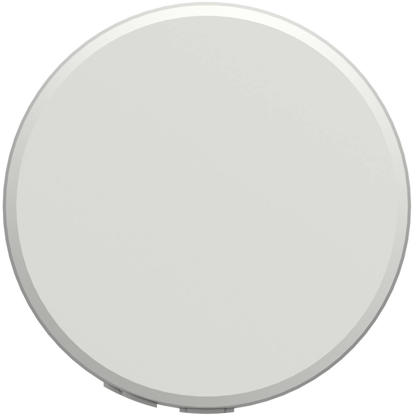 Plain light gray circular disc icon with a darker gray rim, centered on a white background.