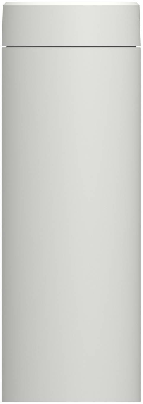 A plain light-gray refrigerator or cabinet front with a top freezer door and no visible handles.