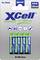XCell rechargeable AAA Ni-MH batteries package, showing 4 batteries and 1000 mAh capacity, with 930 mAh minimum noted.