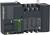 Black Schneider Electric circuit breaker, a molded-case switchgear unit with green status accents and labeled terminals.