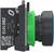 Green pushbutton switch module labeled 'ZBE1015' with NO contact and 10A 300V rating, shown in side view.<br>