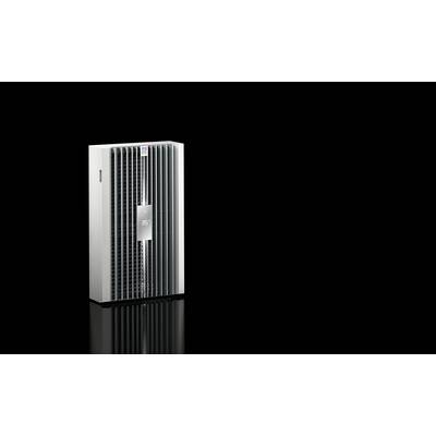 A silver rectangular air purifier with vertical front vents and a small central control panel, shown on a black background with a reflection below.<br>