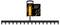 Fiskars OneClick hedge trimmer with orange handle and black protective cover shown above a long hedge blade.