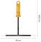 Orange-handled floor squeegee shown front view, with 19 cm width and 18.6 cm height marked for size.