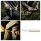 Collage showing outdoor knife use: a person carries a folding knife, harvests mushrooms, and whittles wood; a pocket knife is pictured on white background.<br>