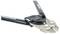 Close-up of a bolt cutter with black handles and metal jaws, labeled PowerGear and Fiskars, shown on a white background.