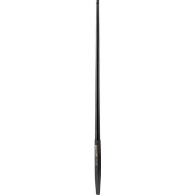 Close-up of a black tapered hair styling tool or flat iron, shown vertically against a white background.