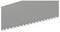 Close-up of a metal hand saw blade with sharp teeth along the lower edge<br>