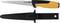 Two Fiskars Pro tools on white: a hand saw with orange-and-black handle and a black protective sheath beneath it.