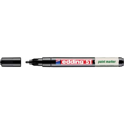 Black Edding 751 paint marker with cap, labeled 'edding 751 paint marker' on a white background.
