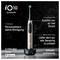 Promotional image of an Oral-B iO10 Ultimate electric toothbrush on a charging base, highlighting 7 cleaning modes, pressure control, connected app guidance, 2-minute timer, and fast charging.<br>