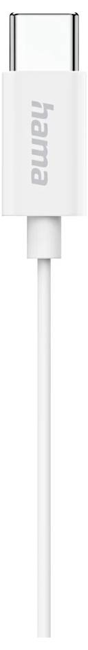 White Hama USB-C charging cable with a visible connector and branded tag<br>