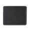 Black stitched leather-style mouse pad with rounded corners and subtle 'hama' logo, shown on a white background.