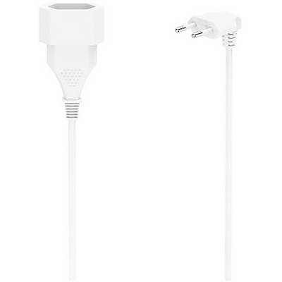 White two-prong electrical plug with attached cord, shown front and angled views on a plain background.