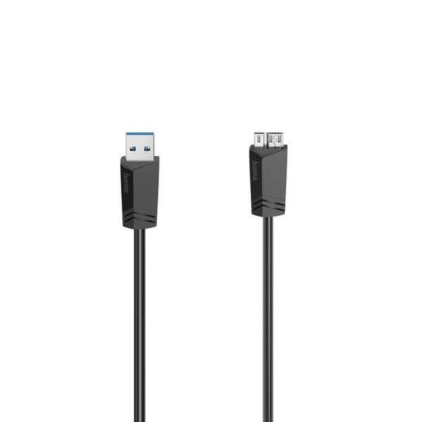 Hama USB cable  USB 3.0 USB Micro-A plug 0.75 m Black double shielding 00200626