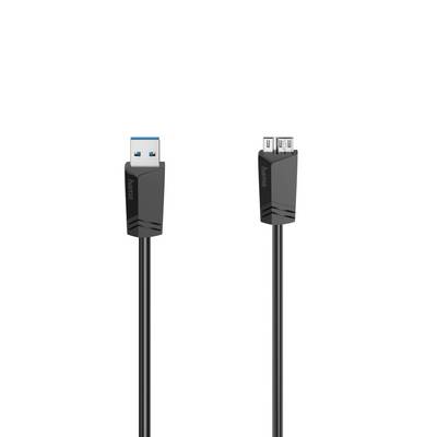 Black USB 3.0 cable with a full-size USB-A plug on one end and a micro-USB plug on the other.<br>