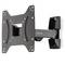 Black Hama articulating wall mount bracket for a flat-screen TV, shown extended with VESA plate and tilt joint.<br>