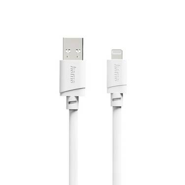 Hama USB charging cable USB 2.0 Apple Lightning plug, USB-A plug 1 m White 00201800