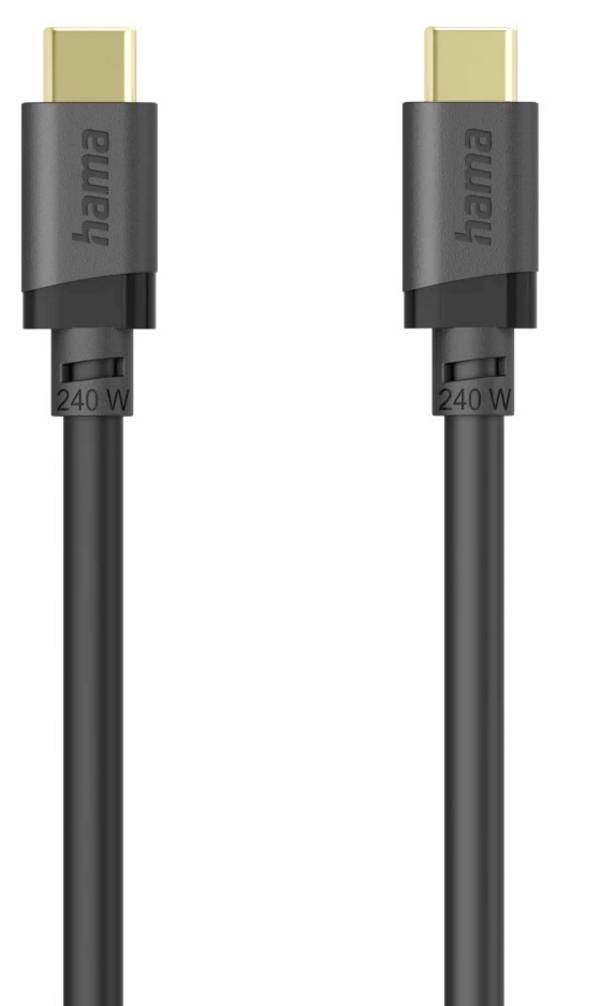 Hama USB-C cable USB 3.2 1st Gen USB-C® plug 0.75 m Black gold plated connectors 00202008