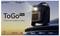 Promotional image of a Wanbo ToGo Pro portable projector on a car roof at sunset, with Google TV and streaming app logos and slogan 'Power to Go, Freedom to Watch'.<br>