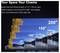 Projector ad showing screen sizes from 40 to 200 inches, with overlapping landscape images and distances labeled 5.6 ft, 9.5 ft, 14.1 ft, and 18.7 ft.