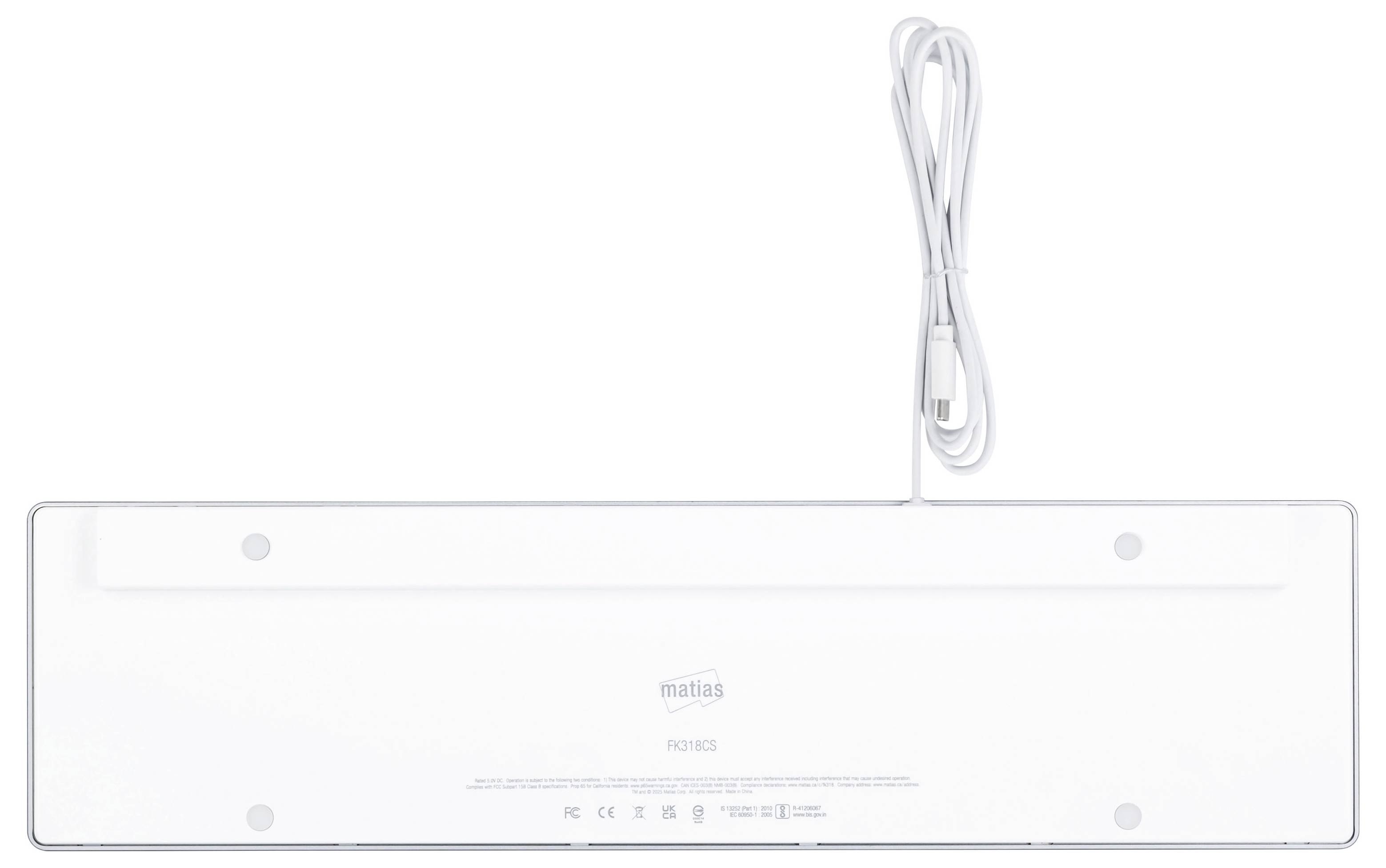 White rectangular electric heating panel with attached power cord, shown front view on a plain white background.