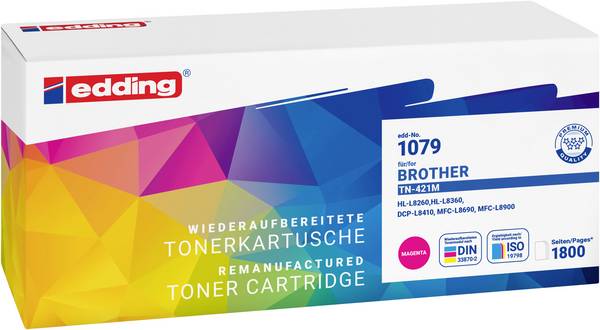 Edding Toner replaced Brother TN-421M Compatible Magenta 1800 Sides EDD-1079 18-1079