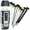 Laserliner moisture meter with detachable sensor cap and several probe attachments for measuring moisture in different materials.