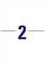Large blue number '2' in the middle, framed horizontally by two blue lines on the left and right.