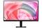 Samsung ViewFinity S7 monitor with pink abstract display on a stand<br>