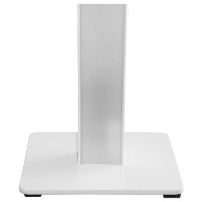 White rectangular base with a vertical silver column, resembling the stand or base of a device.