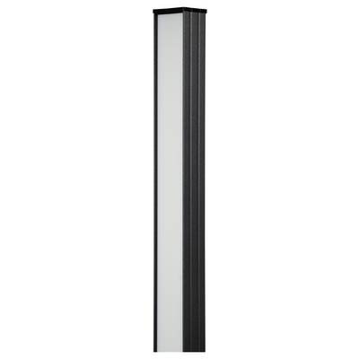 A tall black-framed full-length mirror standing upright against a white background.