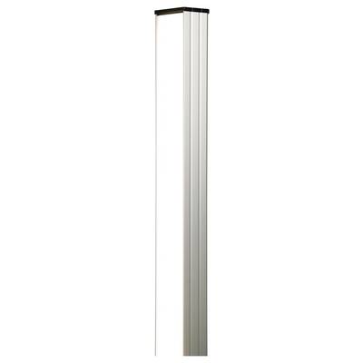 Tall silver rectangular tower or light fixture with a black top, shown against a white background.