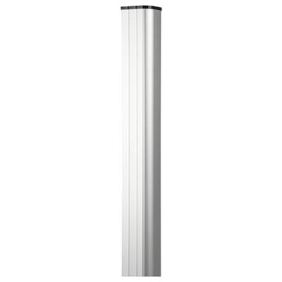 Silver cylindrical metal object with vertical grooves, shown upright against a white background.