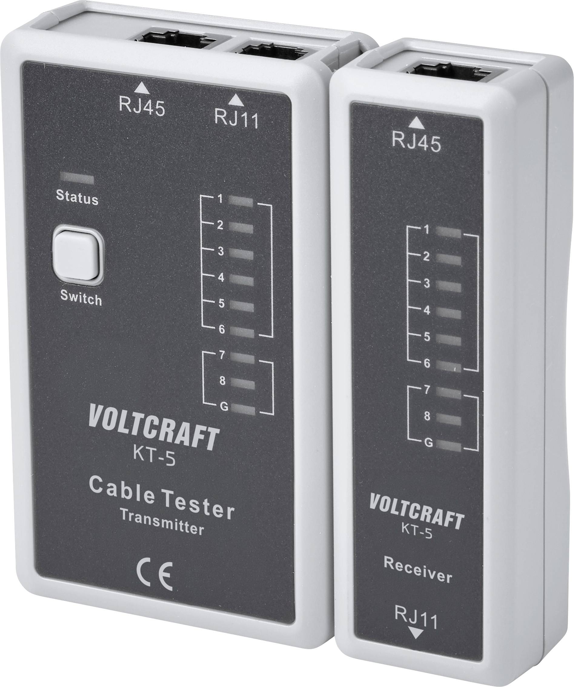 Cable tester VC-18799325 VOLTCRAFT KT-5 Telecom