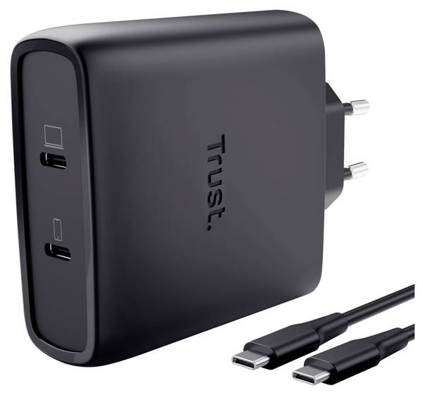 Trust Maxo USB charger 100 W PPS, Power Delivery 3.0 Black Indoors GaN