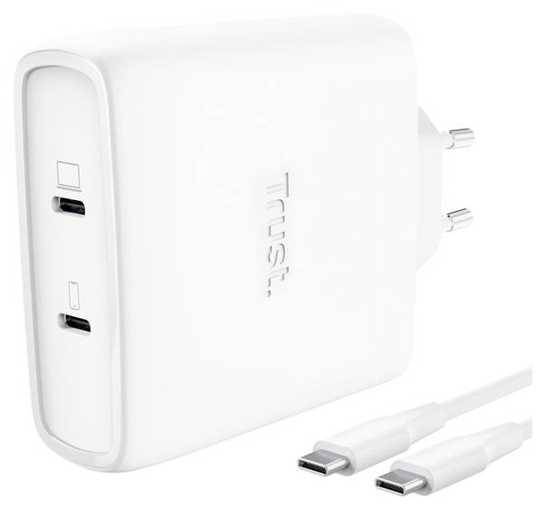 Trust USB charger 100 W Power Delivery 3.0 White Indoors GaN