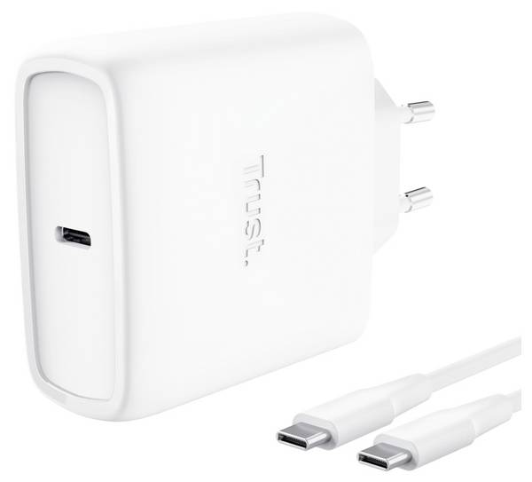 Trust  USB charger 65 W  Power Delivery 3.0, PPS White Indoors USB Power Delivery (USB-PD), GaN