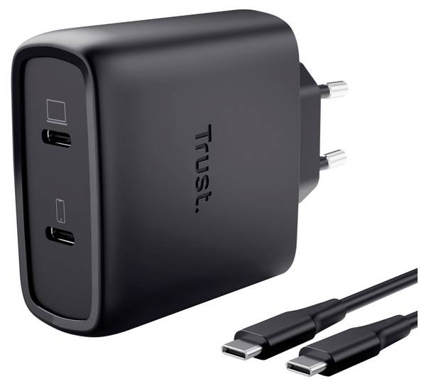 Trust Maxo USB charger 65 W Power Delivery 3.0 Black Indoors GaN