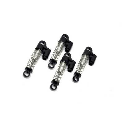 Four small black-and-silver spring-loaded mechanical latches arranged on a white background.